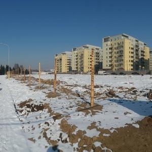 Osiedle Zawiszy w zimowej scenerii